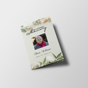Fresh Flower Pattern Funeral Program Template