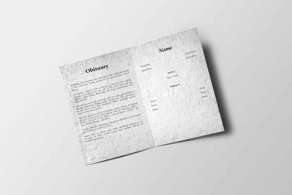 Brick Wall Funeral Program Template inner page