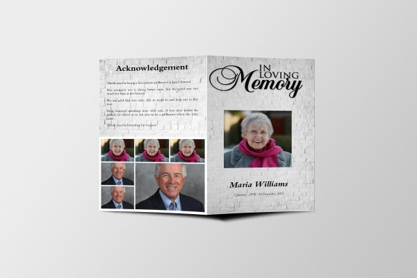 Brick Wall Funeral Program Template front cover