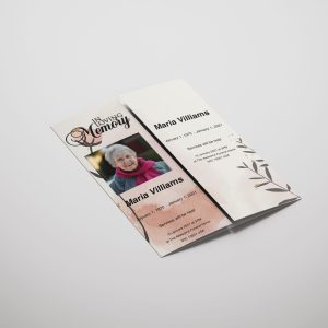 Watercolor Floral Gatefold Funeral Program Template