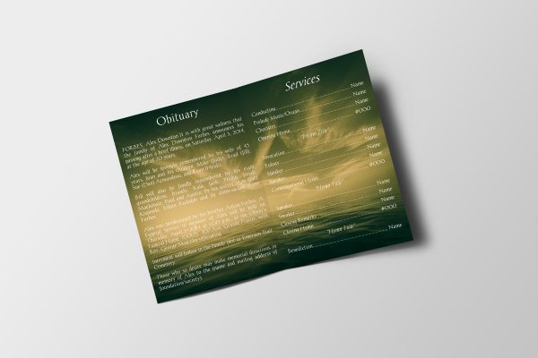 Condolence Funeral Program Template inner page