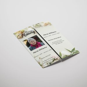 Fresh Flower Pattern Gatefold Funeral Program Template