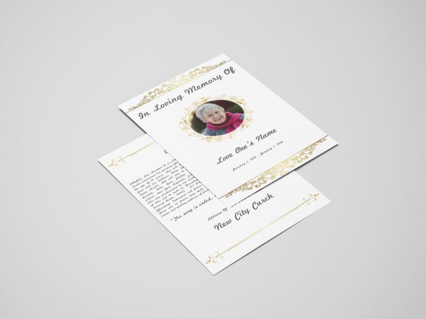 Golden Frame Funeral Flyer Template inner page Front Page