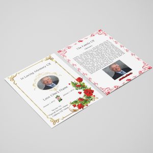 Red Roses Funeral Flyer Template