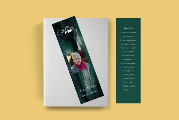 Nebulous Funeral Bookmark Template front back page