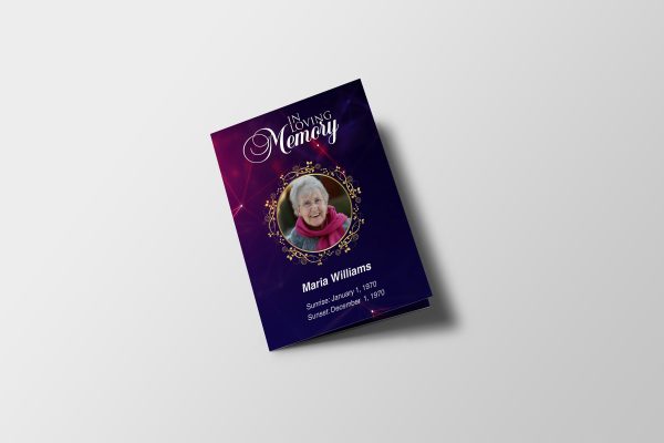 Dimensions Half Page Funeral Program Template