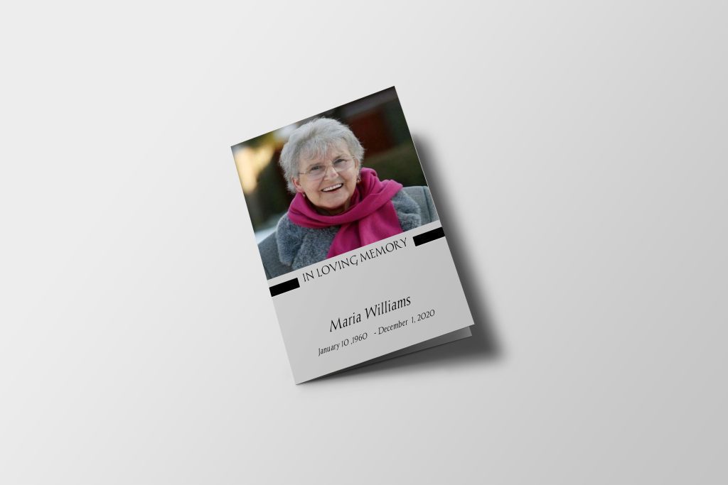 Bright Less Color Half Page Funeral Program Template