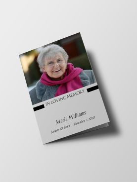 Bright Less Color Half Page Funeral Program Template