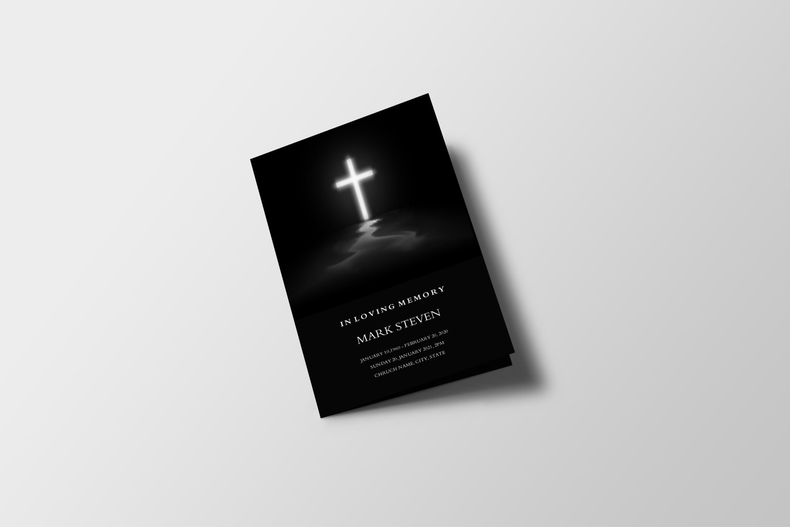 Cross Funeral Program Template QuickFuneral LLC