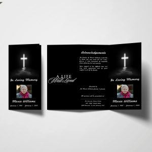 Cross Trifold Funeral Program Template