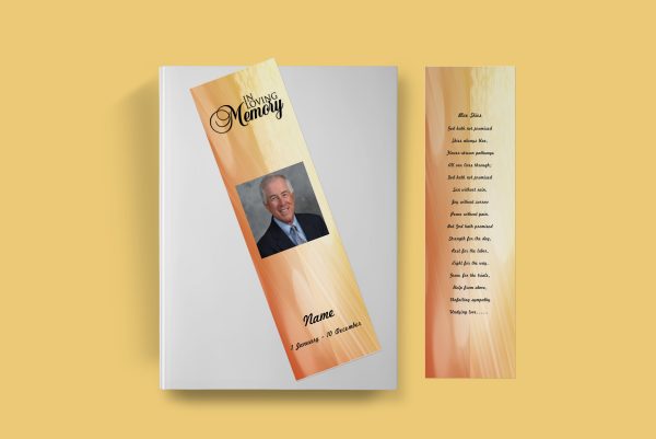 In Memories Funeral Bookmark Template inner front page