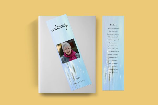 Dandelions Funeral Bookmark Template inner front page