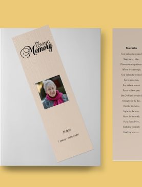 Platinum Funeral Bookmark Template