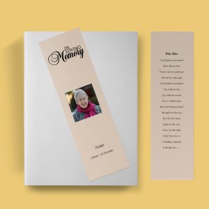 Platinum Funeral Bookmark Template front back Page