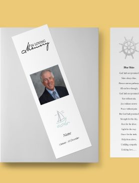 Sailboat Funeral Bookmark Template