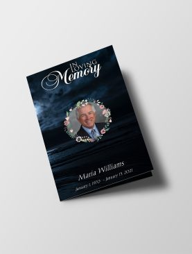 Moon In Clouds Funeral Program Template