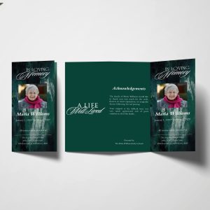 Nebulous Trifold Funeral Program Template front page