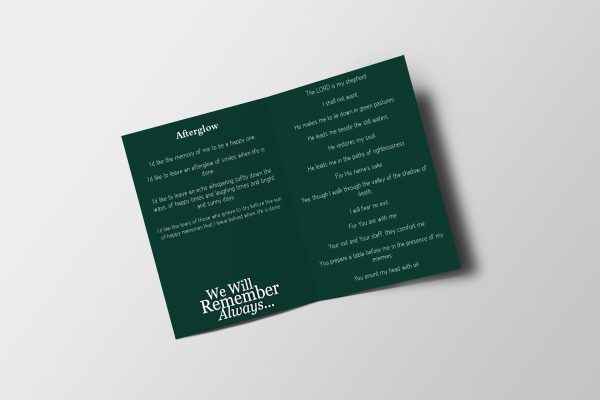 Nebulous Half Page Funeral Program Template inner page