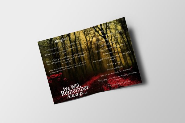 Red Forest Half Page Funeral Program Template inner page