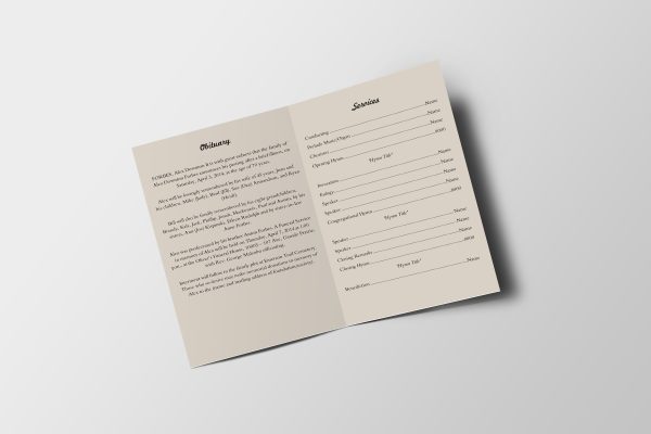 Contemporary Funeral Program Template inner page