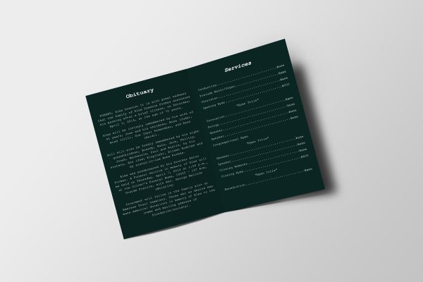 Nebulous Funeral Program Template inner page