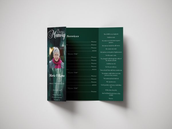 Nebulous Gate Fold Funeral Program Template inner front page
