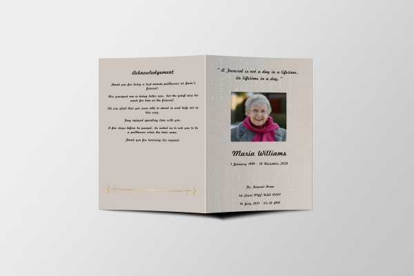 Vinyl Funeral Program Template front page