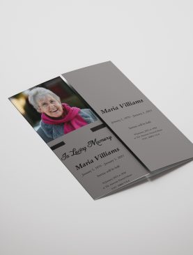 Bright Less Color Gate Fold Funeral Program Template