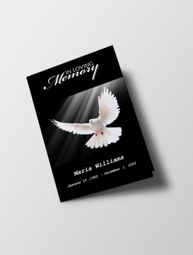 Peaceful Dove Half Page Funeral Program Template