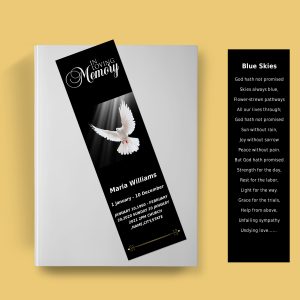 Peaceful Dove Funeral Bookmark Template