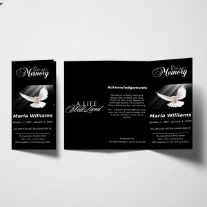 Peaceful Dove Trifold Funeral Program Template