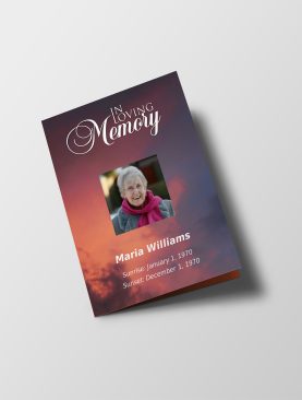 Clouds Half Page Funeral Program Template