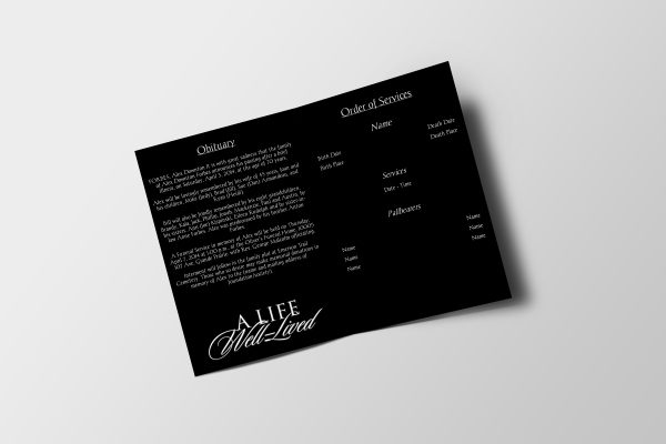 Peaceful Dove Funeral Program Template inner page