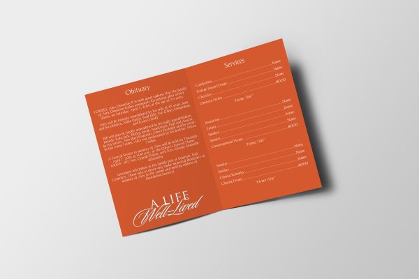 Clouds Funeral Program Template inner page