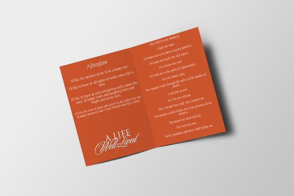 Clouds Half Page Funeral Program Template inner page