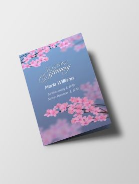 Spring Flower Half Page Funeral Program Template