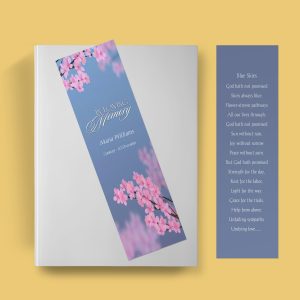 Spring Flower Funeral Bookmark Template