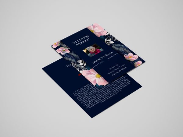 Symmetrical Pink Funeral Flyer Template front back page