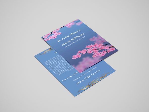Spring Flower Funeral Flyer Template front back page