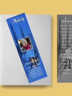 Winter Vibes Funeral Bookmark Template