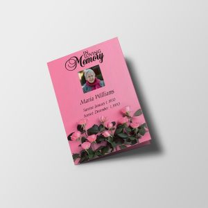 Blush Roses Half Page Funeral Program Template