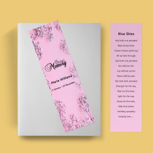 Floral Corner Funeral Bookmark Template
