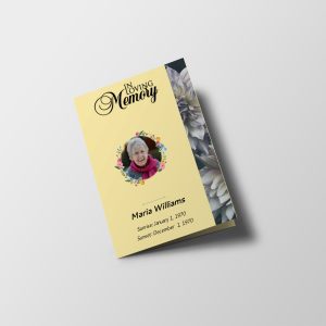 Natural Brown Half Page Funeral Program Template