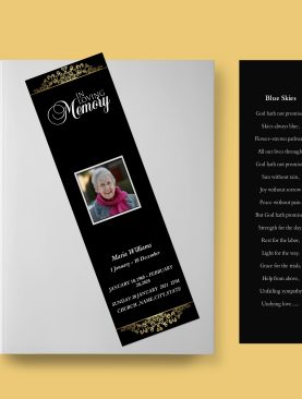 Elegant Royalty Funeral Bookmark Template