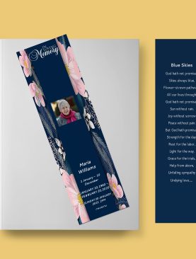 Symmetrical Pink Funeral Bookmark Template