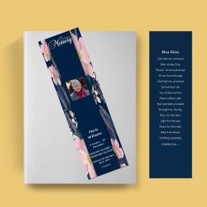 Symmetrical Pink Funeral Bookmark Template