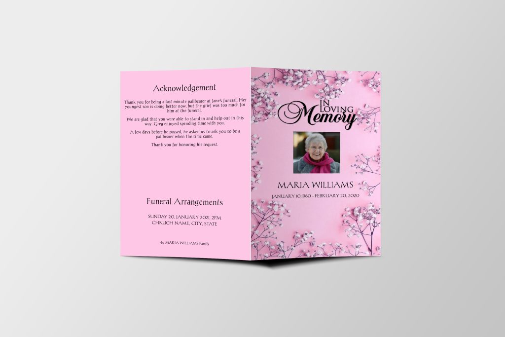 Floral Corner Funeral Program Template | QuickFuneral LLC