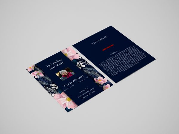 Symmetrical Pink Funeral Flyer Template