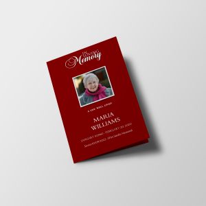 Maroon Solid Color Funeral Program Template