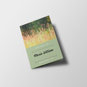 Green With Field Photo Obituary Program Half Page Funeral Program Template